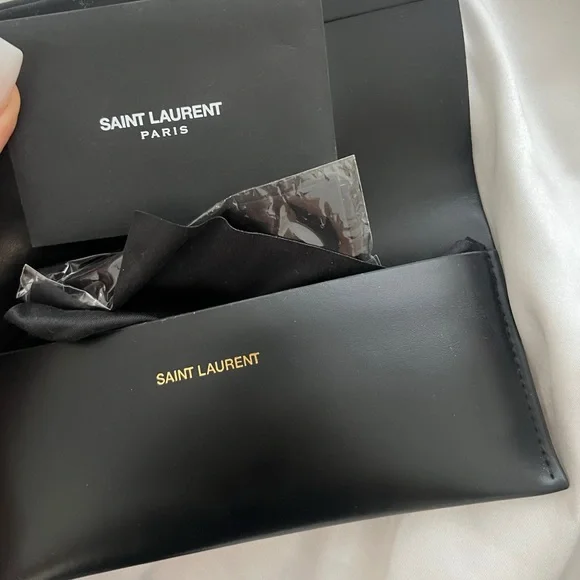 YSL Sleek Blacked-Out Aviator Sunglasses